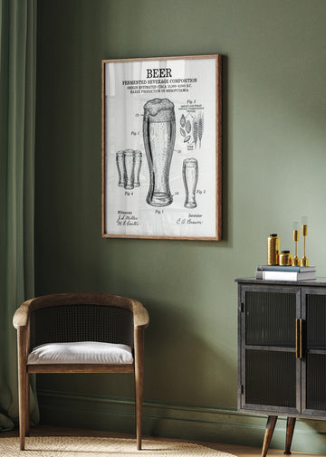 Beer Patent Drawing | Poster - Room Interior 2