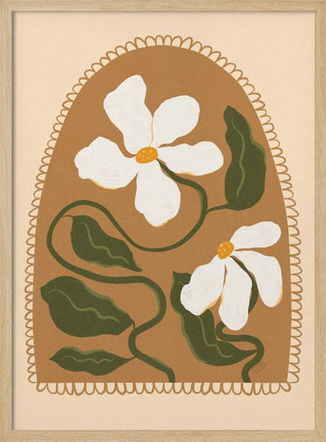 Boho Floral Arch | Poster - Wood Frame Interior