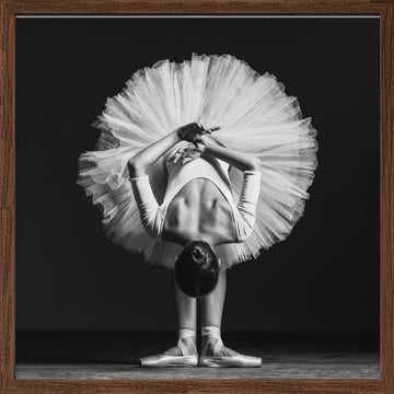 Elegant Ballerina Pose | Poster - Walnut Frame Interior