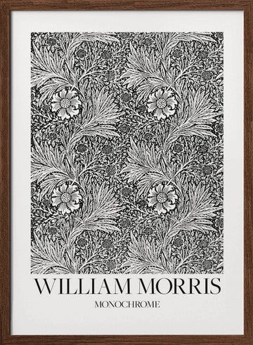 Marigold Monochrome | Poster - Walnut Frame Interior