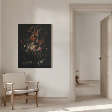 Bouquet of Flowers In a Glass Vase | Canvas - Room Interior 1