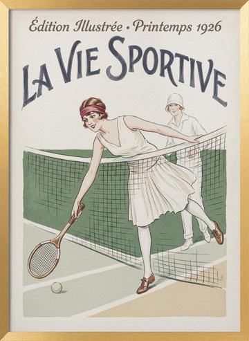 1920s Tennis Fashion | Poster - Gold Frame Interior