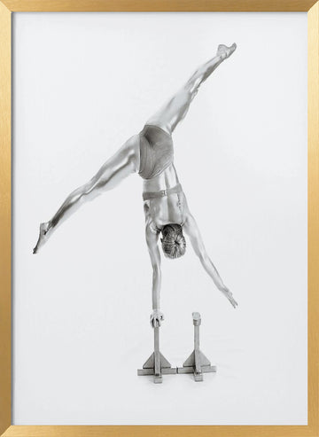Graceful Silver Handstand | Poster - Gold Frame Interior