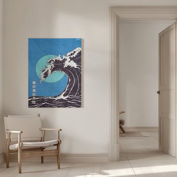 Great Blue Wave | Canvas - Room Interior 1