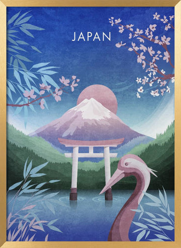 Tranquil Japan Dream | Poster - Gold Frame Interior
