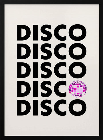 Pink Disco Party | Poster - Black Metal Frame Interior