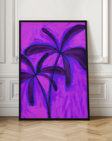 Abstract Purple Palms | Poster - Room Interior 1
