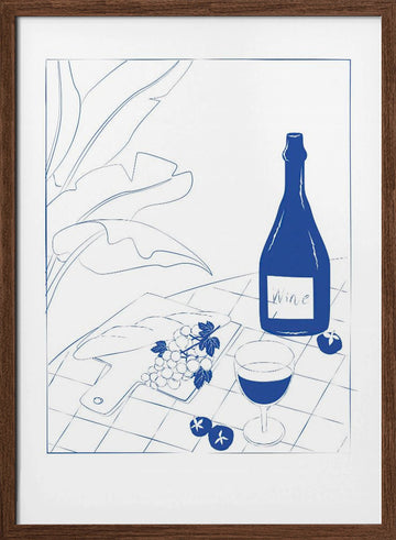Winestilllife | Poster - Walnut Frame Interior