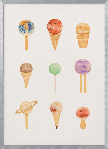 Planet Desserts | Poster - Silver Frame Interior