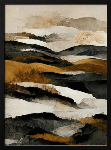 Golden Horizons | Poster - Black Metal Frame Interior