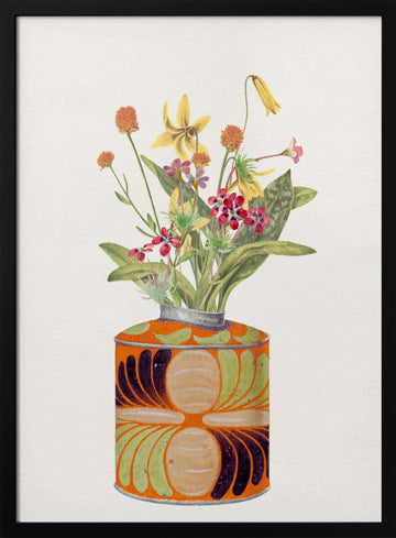 Charming Wildflower Bouquet | Poster - Black Metal Frame Interior