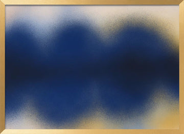 Abstract Blue Gold Hues | Poster - Gold Frame Interior