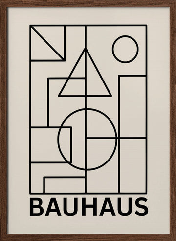 Bauhaus Geometric Composition | Poster - Walnut Frame Interior