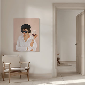 Chic Smoking Lady | Canvas - Room Interior 1