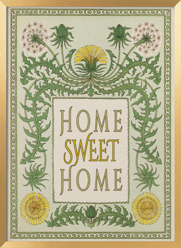 Vintage Home Sweet Home | Poster - Gold Frame Interior