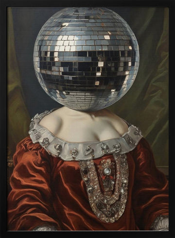 Regal Disco Portrait | Poster - Black Metal Frame Interior