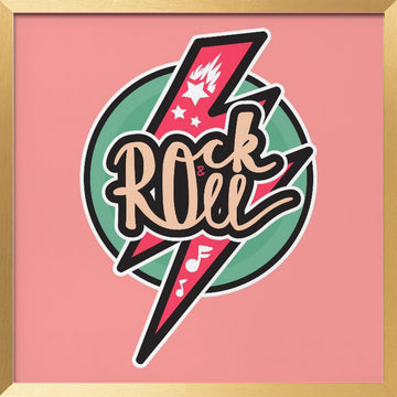 Rock and Roll Lightning | Poster - Gold Frame Interior