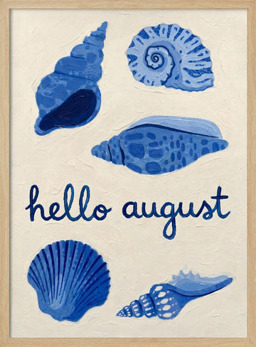Hello August Shells | Poster - Wood Frame Interior