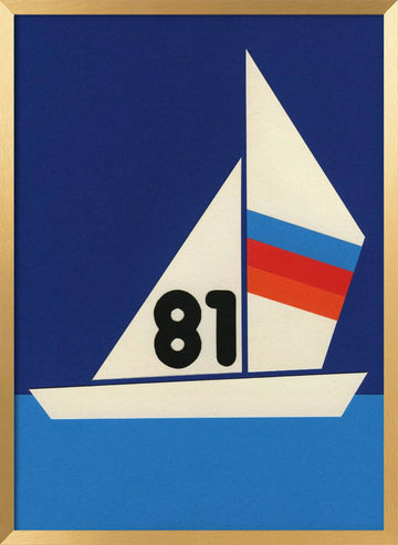 Blue Water Sailing 81 | Poster - Gold Frame Interior