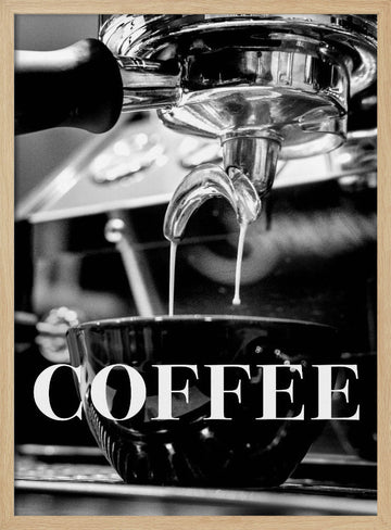 Fresh Espresso Pour | Poster - Wood Frame Interior