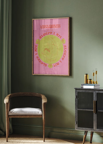 Cozy Sleepy Cat | Poster - Room Interior 2