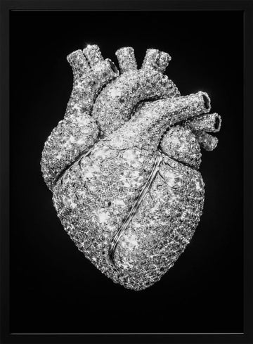 Sparkling Diamond Heart | Poster - Black Metal Frame Interior