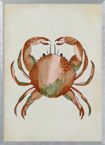 Watercolor Crab | Poster - Silver Frame Interior