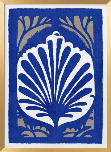 Elegant Blue Shell | Poster - Gold Frame Interior
