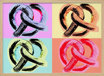Colorful Pop Art Pretzels | Poster - Wood Frame Interior