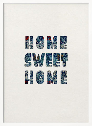 Home Sweet Home Floral | Poster - White Frame Interior