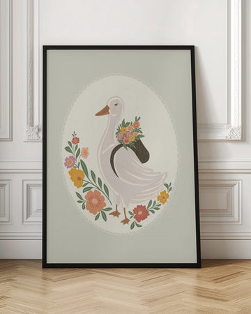 Whimsical Floral Goose | Poster - Room Interior 1