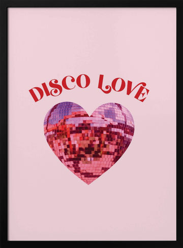Disco Love Heart | Poster - Black Metal Frame Interior