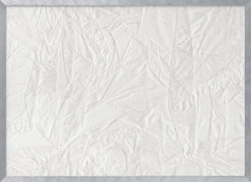 White Canvas Resembling Crumpled Paper | Poster - Silver Frame Interior