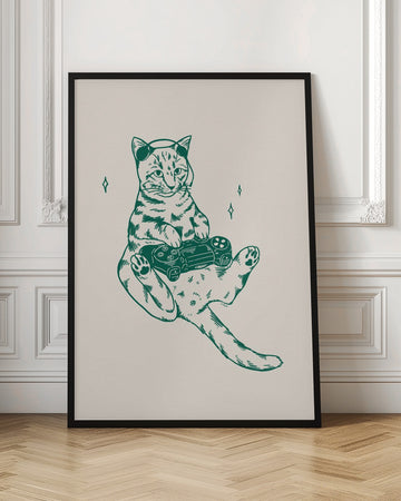 Gamer Cat Chill | Poster - Room Interior 1