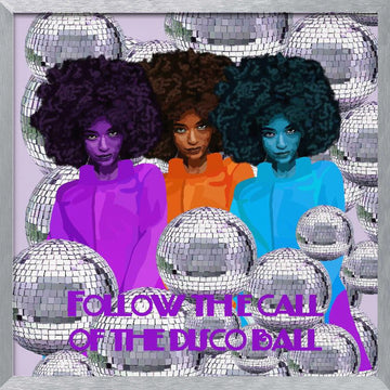 Vibrant Disco Women | Poster - Silver Frame Interior