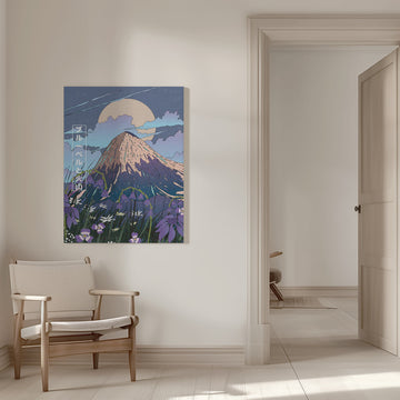 Moonlit Mountain Bloom | Canvas - Room Interior 1