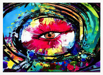 Vibrant Abstract Eye | Poster - White Frame Interior