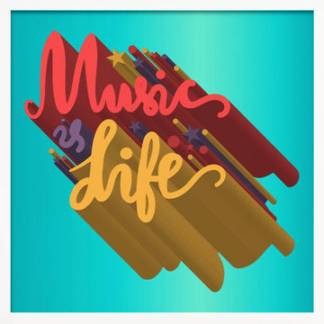 Vibrant Music Life Quote | Poster - White Frame Interior