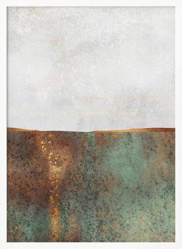 Golden Patina Horizon | Poster - White Frame Interior