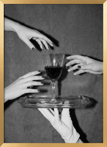 The Wine Is Served | Poster - Gold Frame Interior