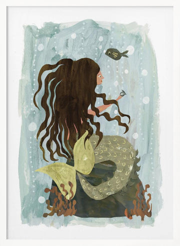 Dreamy Ocean Mermaid | Poster - White Frame Interior