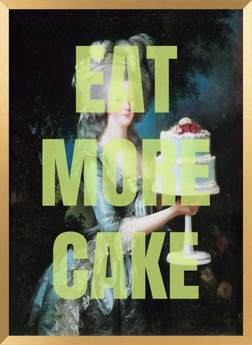 Eat More Cake Portrait | Poster - Gold Frame Interior