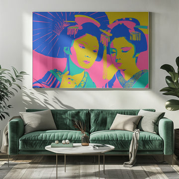 Vibrant Japanese Geishas | Poster - Room Interior 1