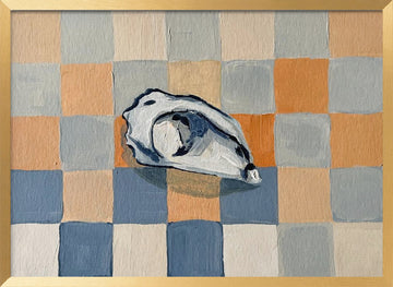 Oyster Shell Checkers | Poster - Gold Frame Interior