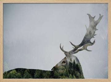 Forest Deer Spirit | Poster - Wood Frame Interior