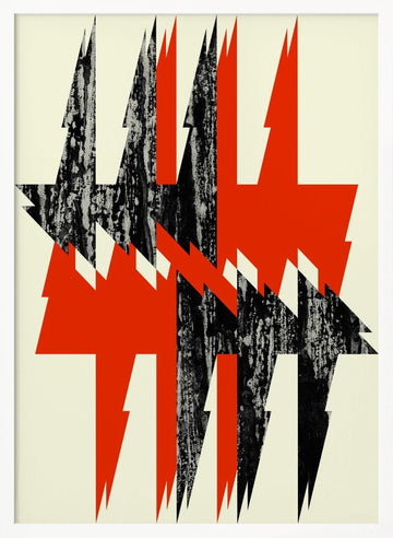 Bold Jagged Lightning | Poster - White Frame Interior