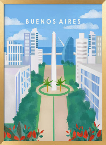 Buenos Aires | Poster - Gold Frame Interior
