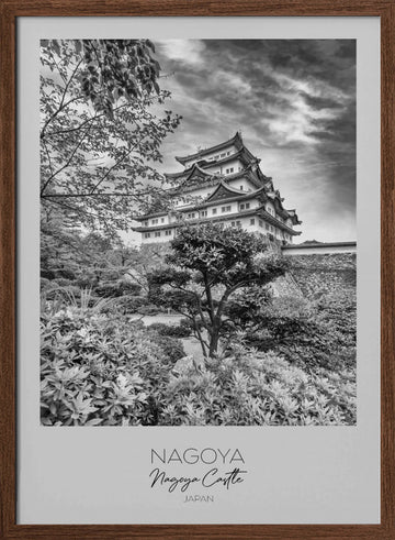 Historic Nagoya Castle | Poster - Walnut Frame Interior