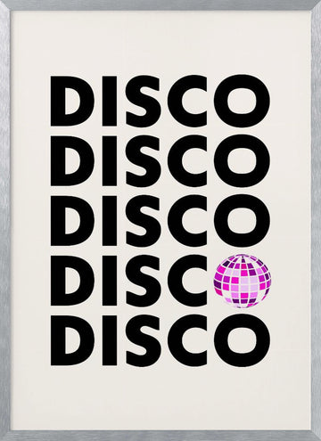 Pink Disco Party | Poster - Silver Frame Interior