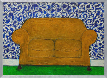Cozy Living Room Sofa | Poster - Silver Frame Interior